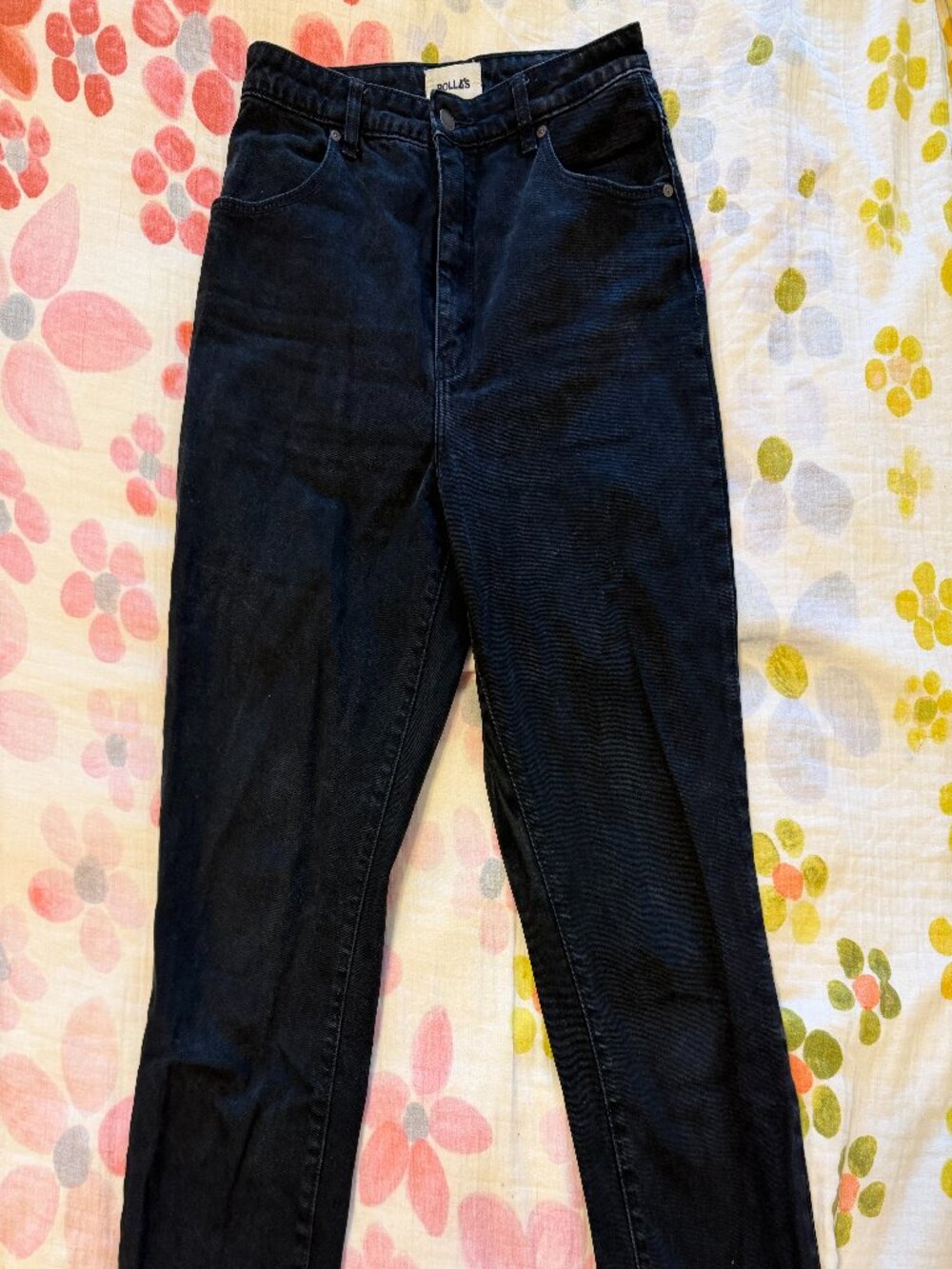 Rollas High-waisted Straight Leg Black Jeans (from Free People)